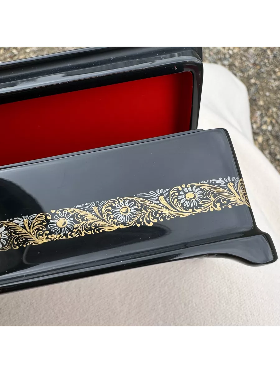 № 154G. Шкатулка лаковая миниатюра "Тройка" Палех Авторская Ручная роспись Премиум Качества Размер: 14.5*7.5*5 см — изображение 11